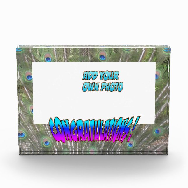 Herzlichen Glückwunsch Peacock F. Cust. Foto Farbe (Vorderseite)