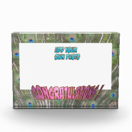 Herzlichen Glückwunsch Peacock F. Pink Cust. Fotob Fotoblock