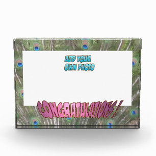 Herzlichen Glückwunsch Peacock F. Pink Cust. Fotob Fotoblock