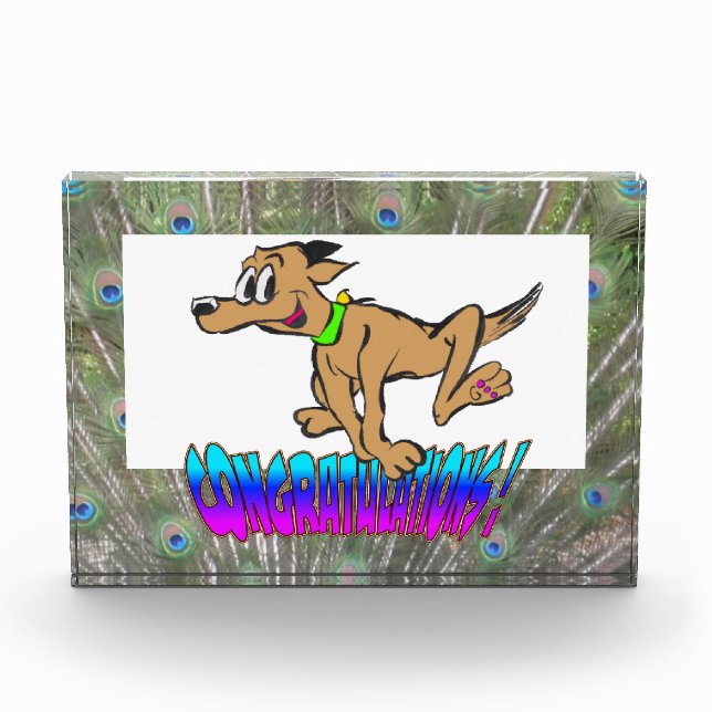 Herzlichen Glückwunsch Peacock Feathers Color Foto (Vorderseite)