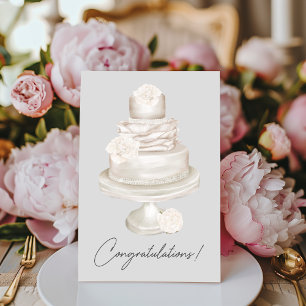 Herzlichen Glückwunsch Pearl Peony Wedding Cake Karte
