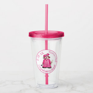 Herzlichen Glückwunsch Pink Girl Uni-Abschluss Par Acryltrinkbecher