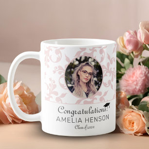 Herzlichen Glückwunsch Pink Rococo Abschlussfoto   Kaffeetasse