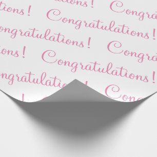 Herzlichen Glückwunsch Pink Script Hochzeit Baby S Geschenkpapier