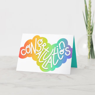 Herzlichen Glückwunsch Rainbow Quirky Schriftart Karte