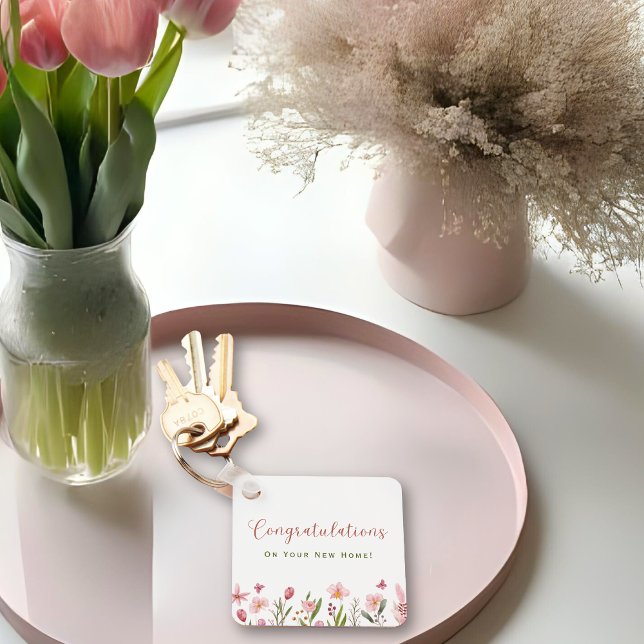 Herzlichen Glückwunsch Realtor Personalisiert Pink Schlüsselanhänger (Von Creator hochgeladen)