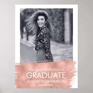 Herzlichen Glückwunsch Rose Gold Foto Abschluss Si Poster
