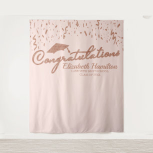 Herzlichen Glückwunsch Rose Gold Rosa Abschluss Hi Wandteppich
