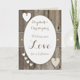Herzlichen Glückwunsch Rustic Hochzeitstag weiß Karte