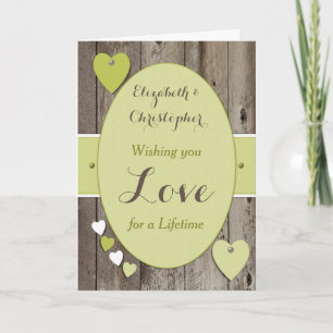 Herzlichen Glückwunsch Rustikaler Hochzeitstag grü Karte