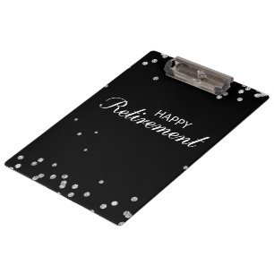 Herzlichen Glückwunsch Schwarz zu Silver Spark Klemmbrett