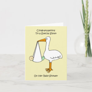 Herzlichen Glückwunsch Schwester zum Babyshower Karte
