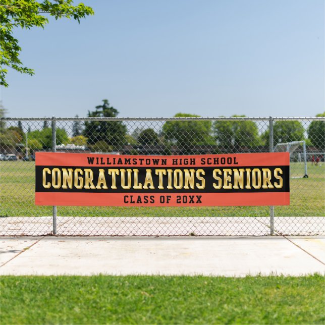 Herzlichen Glückwunsch Seniors Orange | Schwarz |  Banner (Insitu)