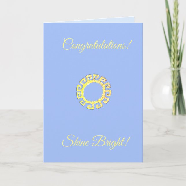 Herzlichen Glückwunsch Shine Bright zu Light Blue  Karte (Vorderseite)