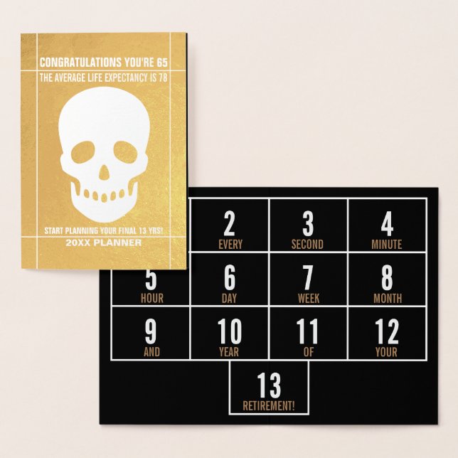 Herzlichen Glückwunsch Sie sind 65 Foil Card Folienkarte (Anzeige)