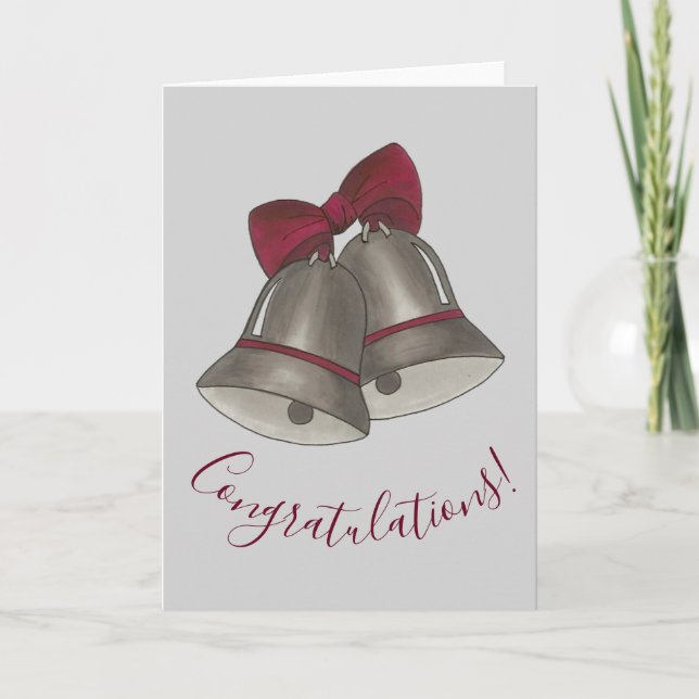 Herzlichen Glückwunsch Silver Bells Hochzeit Jahre Karte (Vorderseite)
