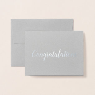 Herzlichen Glückwunsch Silver Foil Brush Pinselstr Folienkarte
