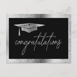 Herzlichen Glückwunsch Silver Grad Cap Abschluss Postkarte