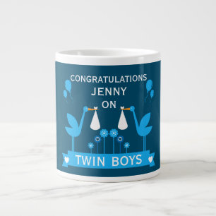 Herzlichen Glückwunsch Stalk Delivery Twin Boy Jumbo-Tasse