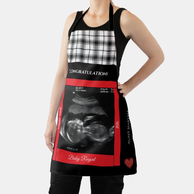 Herzlichen Glückwunsch Tante Sonogram Baby kommt b Schürze (InSitu)
