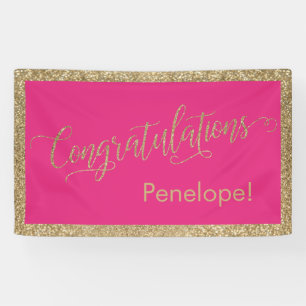 Herzlichen Glückwunsch Typografie Gold Glitzer Ho Banner