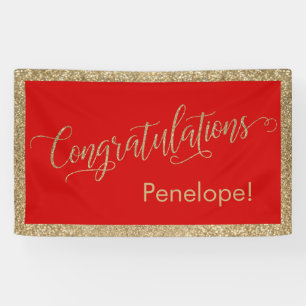 Herzlichen Glückwunsch Typografie Gold Glitzer un Banner
