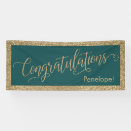Herzlichen Glückwunsch Typografie Gold Glitzer und Banner