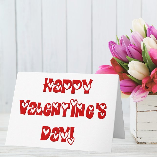 Herzlichen Glückwunsch Valentinstag Feiertagskarte (Happy Valentine's Day with Hearts Holiday Card)