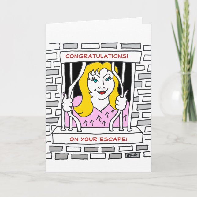 Herzlichen Glückwunsch Verlassend Escape Blonde Fr Karte (Vorderseite)