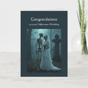 Herzlichen Glückwunsch Wedding Skeleton Couple Vin Karte