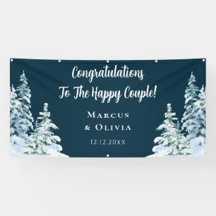 Herzlichen Glückwunsch Winter Verlobung Hochzeit Banner