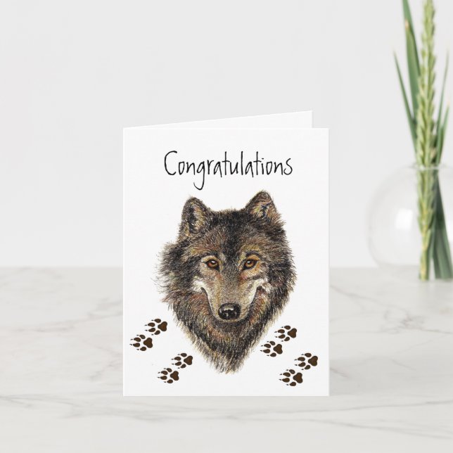 Herzlichen Glückwunsch, Wölfe, Wolf Tracks AnimalC Karte (Vorderseite)
