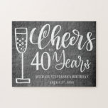 Herzlichen Glückwunsch zu 40 Jahren Chalkboard Geb<br><div class="desc">Moderne stilvolle Black Board trendy Beifall zu 40 Jahren gebürstetem Drehbuch Meilenstein / jedes Alter Männer Meilenstein Geburtstag Keepake Geschenk mit gebürsteter handgeschriebener Typografie.            Einfach mit Alter,  Name und Datum personalisieren!                       Geeignet für virtuelle Geburtstagsfeiern über große Entfernungen.</div>
