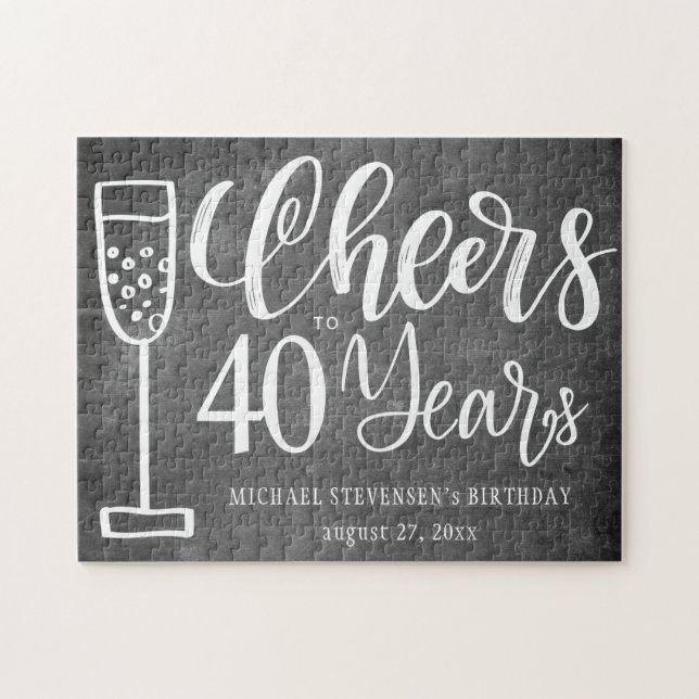 Herzlichen Glückwunsch zu 40 Jahren Chalkboard Geb (Horizontal)