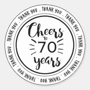 Herzlichen Glückwunsch zu 70 Jahren - 70. Geburts Runder Aufkleber