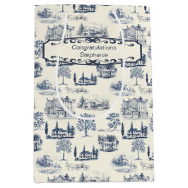 Herzlichen Glückwunsch zu Blue and Creme Mittlere Geschenktüte