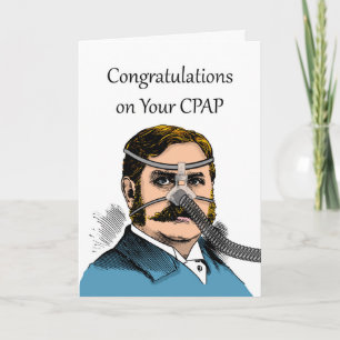 Herzlichen Glückwunsch zu CPAP, Mustache Man Karte