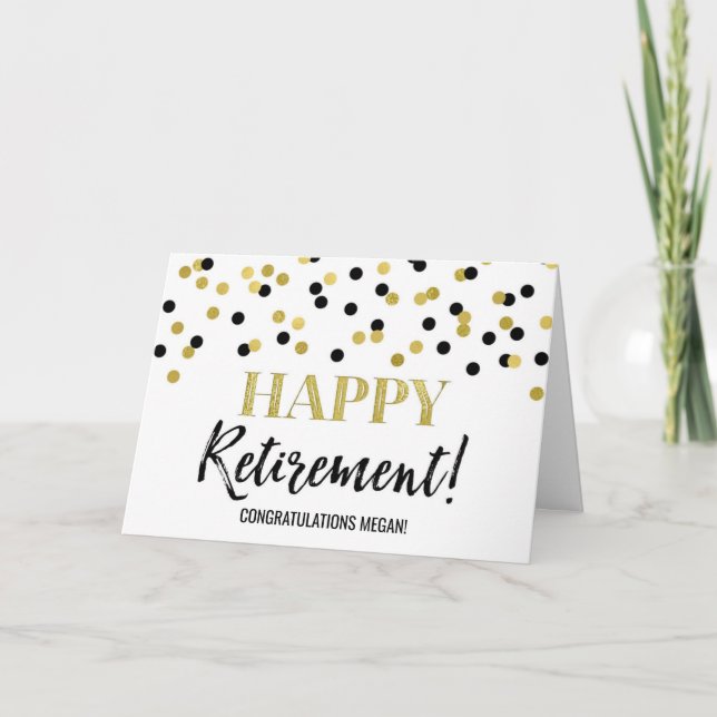 Herzlichen Glückwunsch zu den Black Gold Dots Karte (Vorderseite)