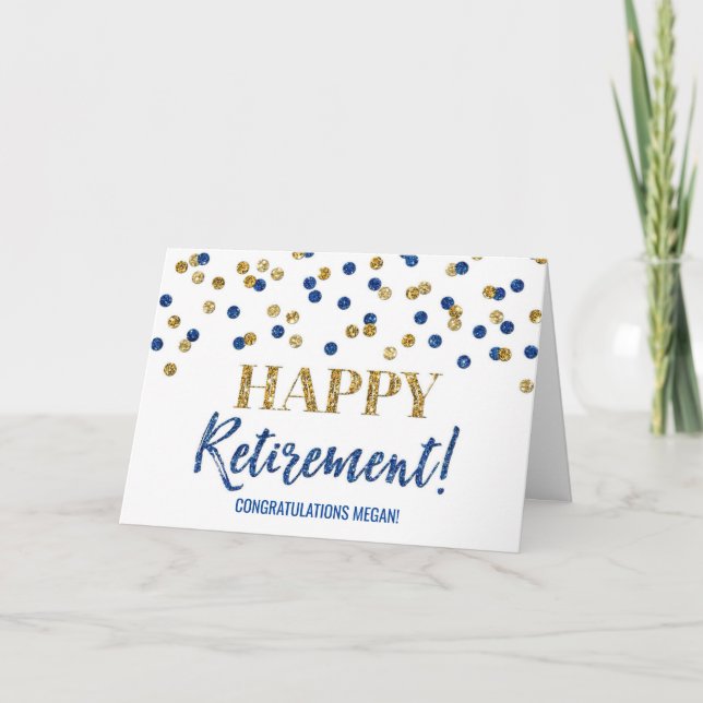 Herzlichen Glückwunsch zu den Blue Gold Dots Karte (Vorderseite)