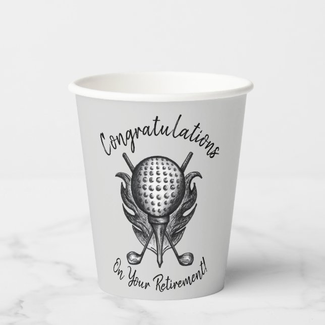 Herzlichen Glückwunsch zu den Rentirement Golf Bal Pappbecher (Vorderseite)