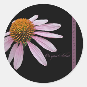 Herzlichen Glückwunsch zu den Themen "Coneflower D Runder Aufkleber
