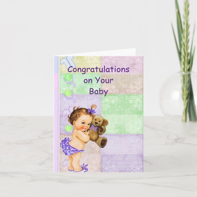 Herzlichen Glückwunsch zu Ihrem Baby Karte (Vorderseite)