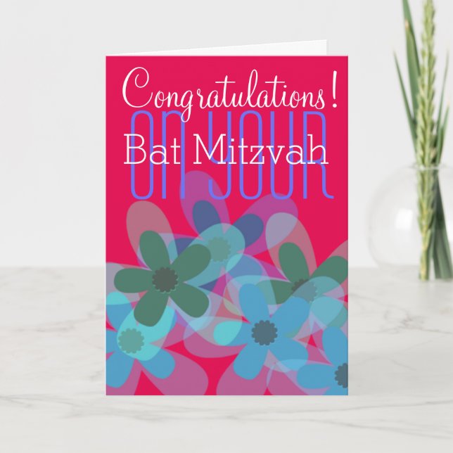 Herzlichen Glückwunsch zu Ihrem Bat Mitzvah Blumen Karte (Vorderseite)