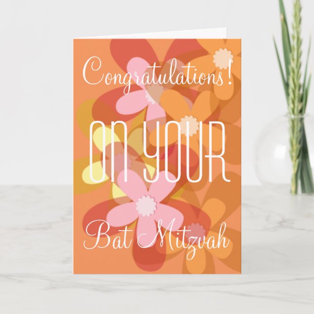 Herzlichen Glückwunsch zu Ihrem Bat Mitzvah floral Karte (Vorderseite)