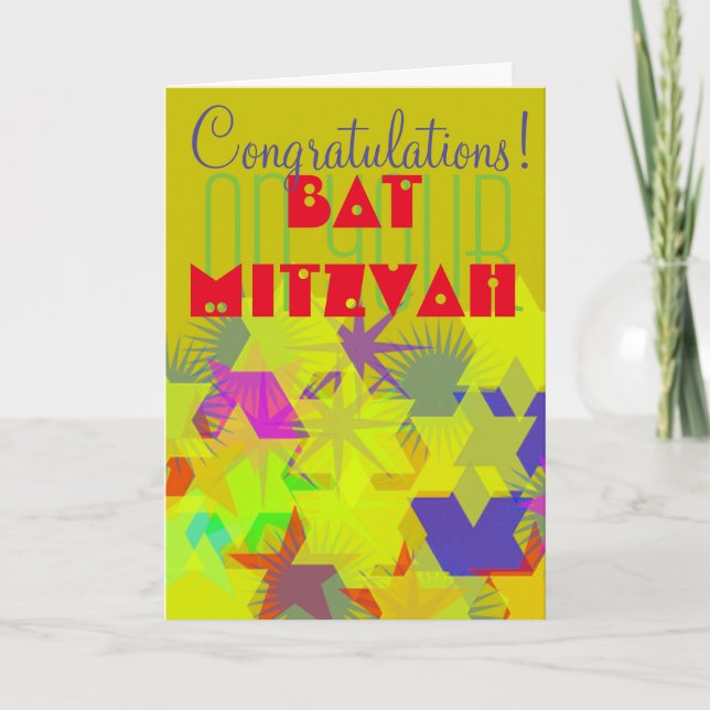 Herzlichen Glückwunsch zu Ihrem Bat Mitzvah Karte (Vorderseite)