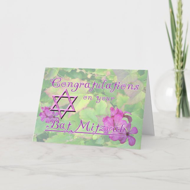 Herzlichen Glückwunsch zu Ihrem Bat Mitzvah! Karte (Vorderseite)