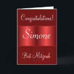 Herzlichen Glückwunsch zu Ihrem Bat Mitzvah Karte<br><div class="desc">Herzlichen Glückwunsch zu Ihrer Bat Mitzvah Mazel Tov rote Grußkarte von DatesduJour. Kaufen Sie direkt für die besten Schnäppchen.</div>