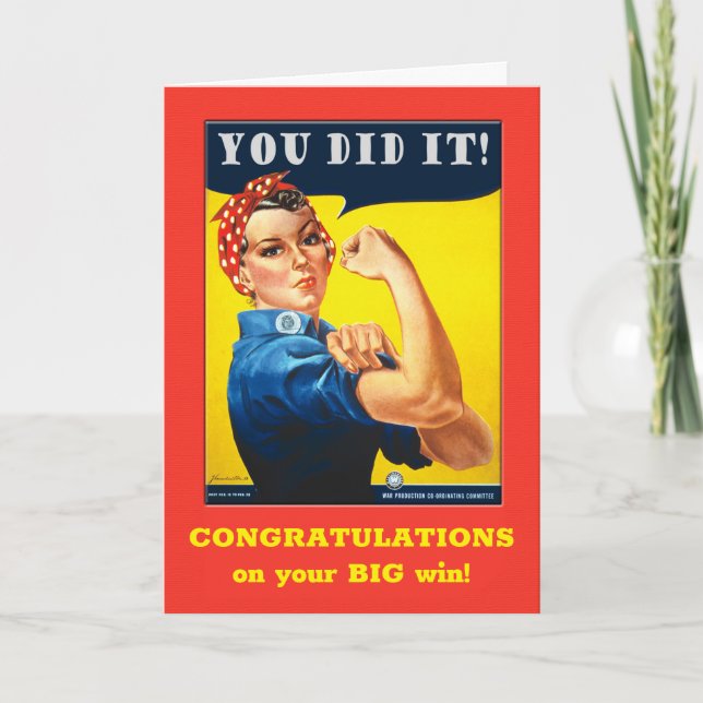 Herzlichen Glückwunsch zu Ihrem Big Win Rosie the  Karte (Vorderseite)