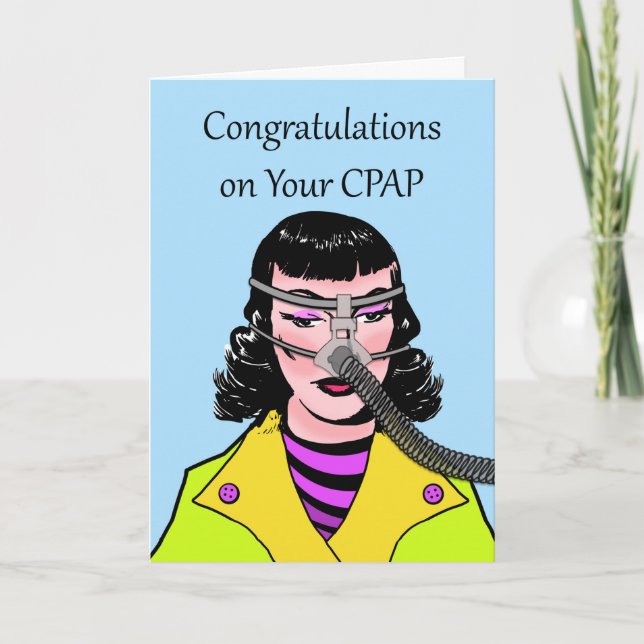 Herzlichen Glückwunsch zu Ihrem CPAP, Retro Frau C Karte (Vorderseite)