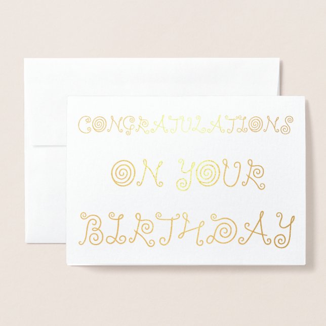 Herzlichen Glückwunsch zu Ihrem Geburtstag Folienkarte (Vorderseite mit Umschlag)